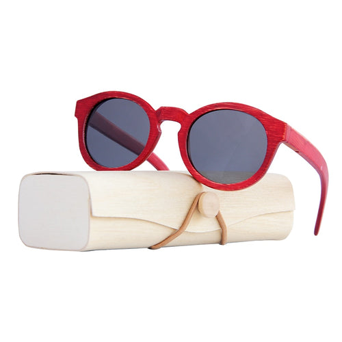 Red Bamboo Frame Sunglasses