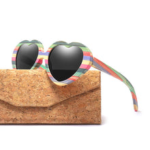 Load image into Gallery viewer, Heart  Bamboo Sunglasses