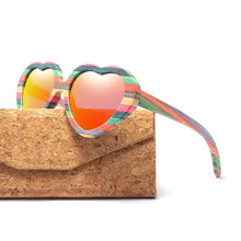 Load image into Gallery viewer, Heart  Bamboo Sunglasses