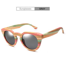 Load image into Gallery viewer, Round Wood Bamboo Sunglasses