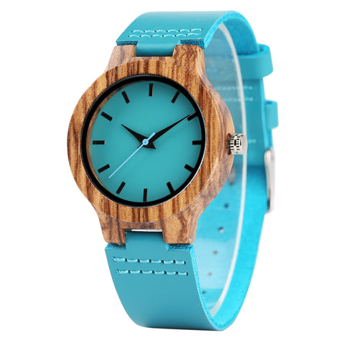 Watches Blue Genuine Leather